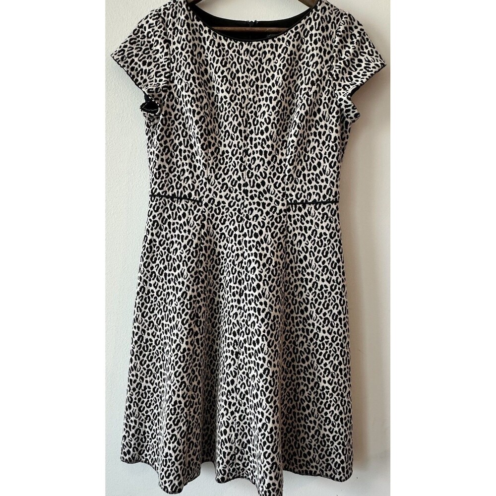 Jessica Howard Leopard Print A Line Dress Office Party Indie Sleek Petite 10P